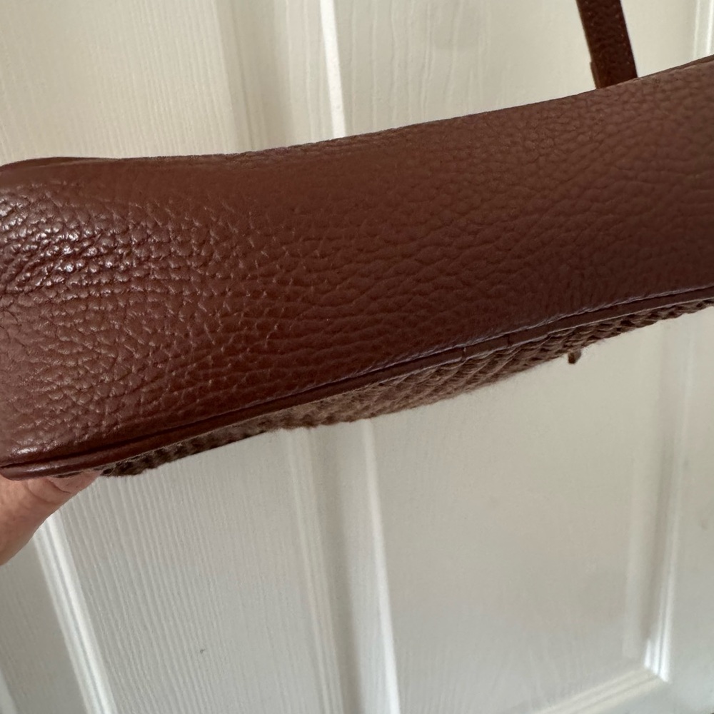 Quince Italian Leather & Raffia Crossbody - Picture 7 of 11